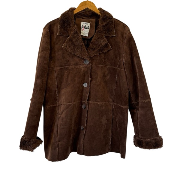 Louise Paris Jackets & Blazers - Vintage Y2K Faux Shearling Coat Penny Lane‎ Chocolate Brown Jacket Womens XL
